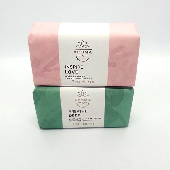 Bath & Body Works Aroma Shea Butter Cleansing Bars Breathe Deep & Inspire Love 2 - Picture 2 of 5